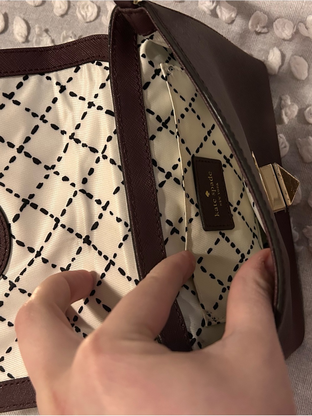 kate spade Burgundy Crossbody with Silver-Tone Turn Lock - Picture 3 of 4